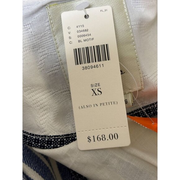 Elevenses Anthropologie NWT Striped Blue & White Jacket XS - Picture 12 of 12